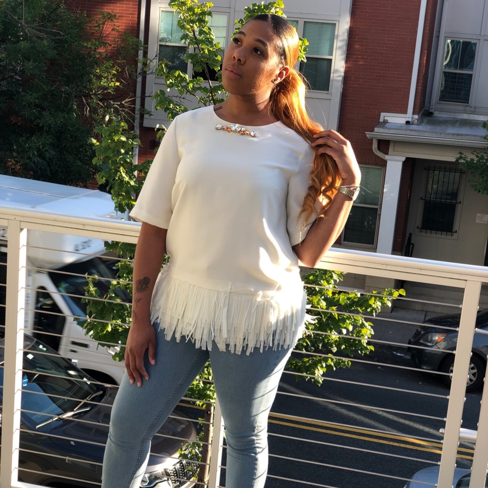 Cream Jeweled Shirts